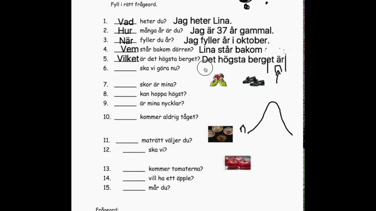 Frågeord A
