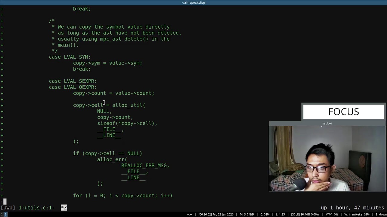 Study with me: learn C programming language by building our own lisp (Part 126)