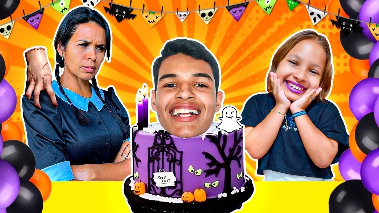 Gatinha das artes e o Aniversário Surpresa de Halloween do Davi | Happy Birthday Surprise Party