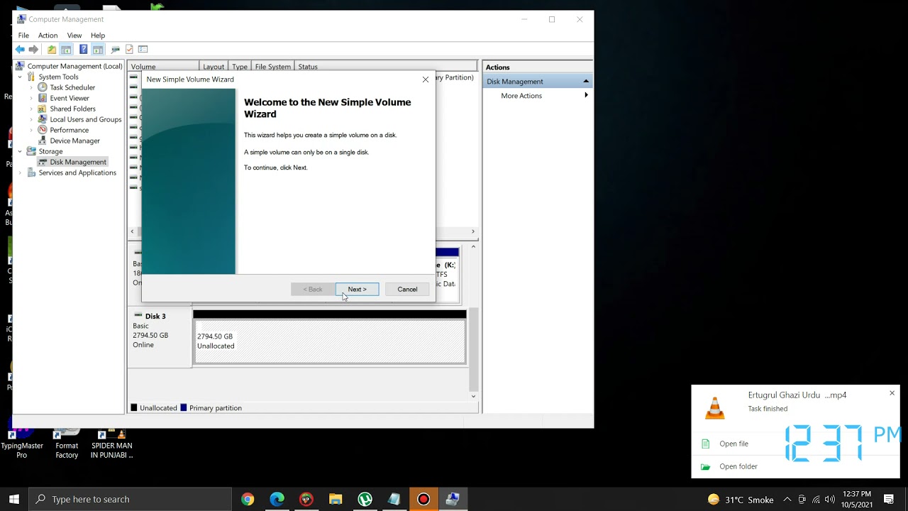HOW TO CREATE PARTITION  3TB  HARD DISK