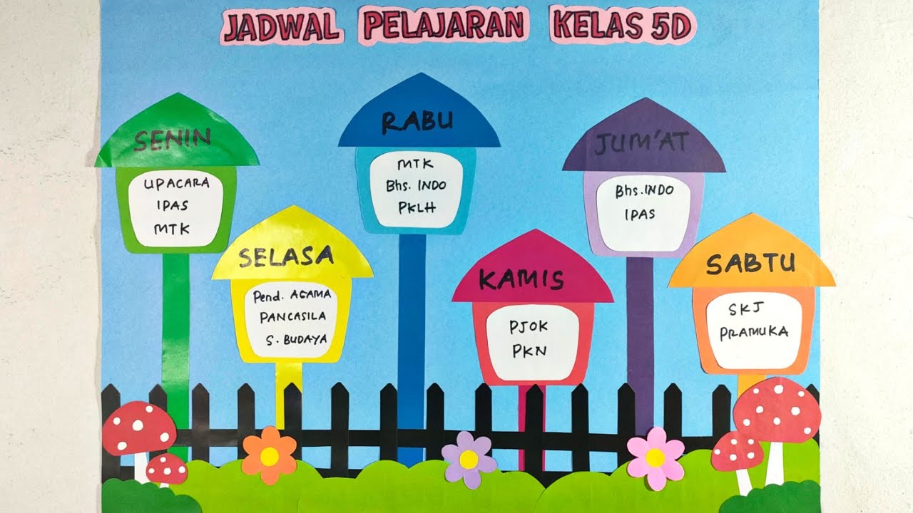 Membuat Jadwal Pelajaran Yang Mudah Dan Simpel || Hiasan Dinding Kelas || Dekorasi Kelas Kreatif