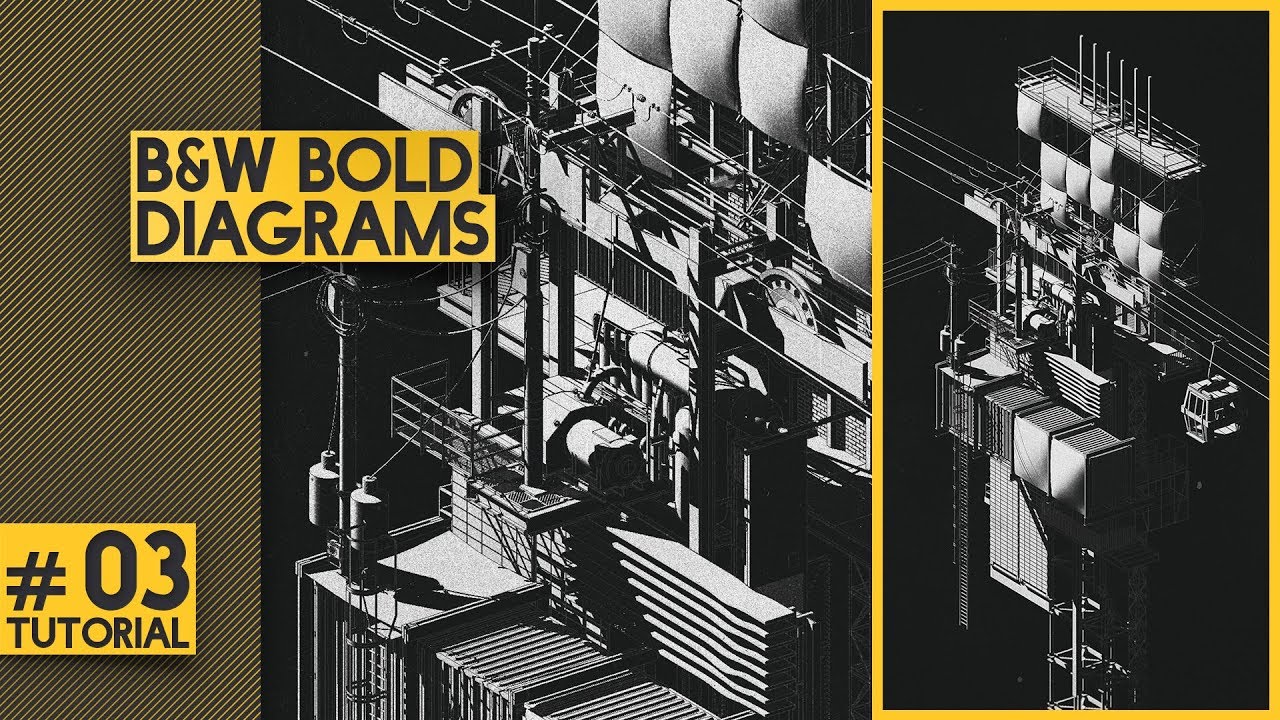 B&W Isometric Diagram Tutorial - KooZA/rch [Photoshop+SketchUp]
