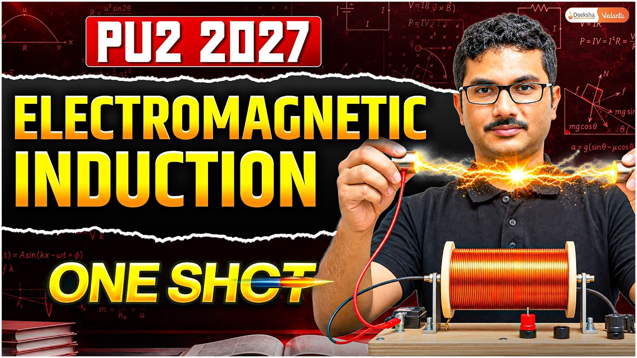 KCET 2nd PUC | Electromagnetic Induction ONE SHOT ⚡ | Complete NCERT KCET 2027 | Soumik Sir