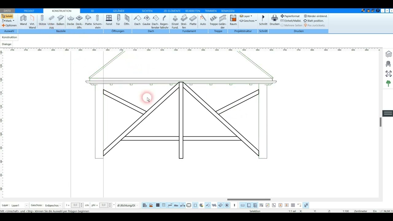 Fachwerk & Balkenkonstruktion im Plan7Architekt 3