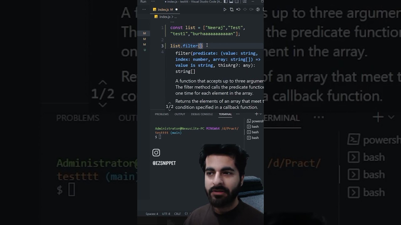 filter function in JavaScript| Neeraj Walia ezSnippet