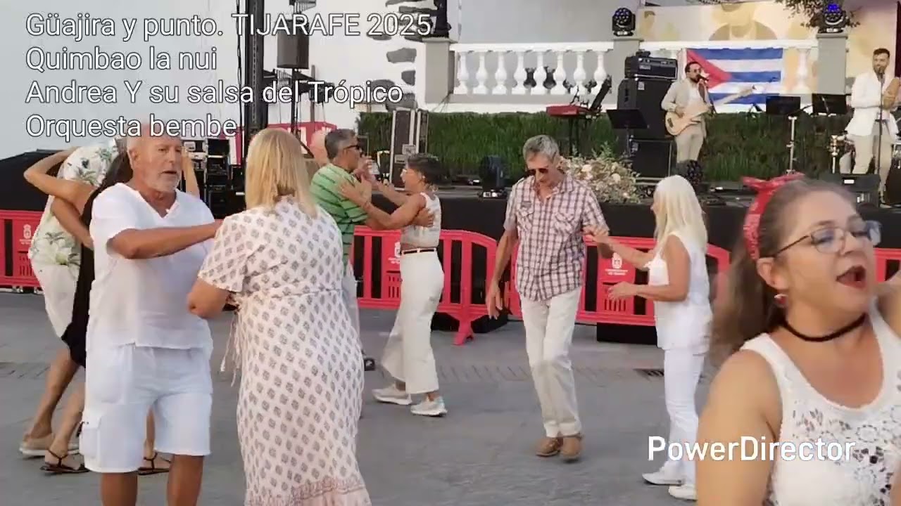 Güajira y punto 2025. Tijarafe. Quimbao la nuit, Andrea y su salsa tropical, orquesta bembe.