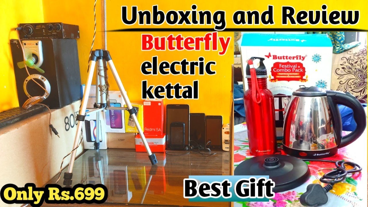 Butterfly rapid electric kettle 1.5 litre with Eco 750 ml bottle | unboxing and review |Crackingtube