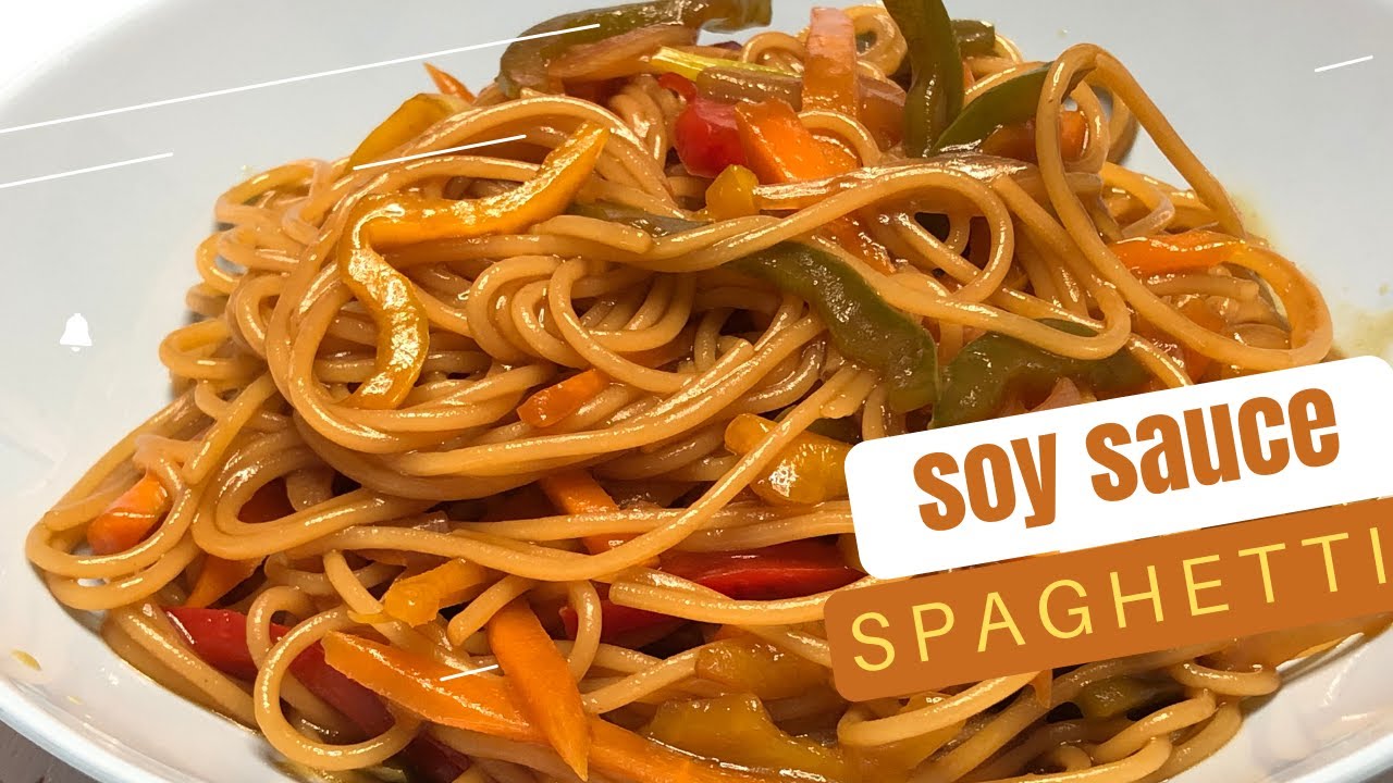Veggie Loaded Soy Sauce Spaghetti | Soy Sauce Pasta |Soy sauce noodles