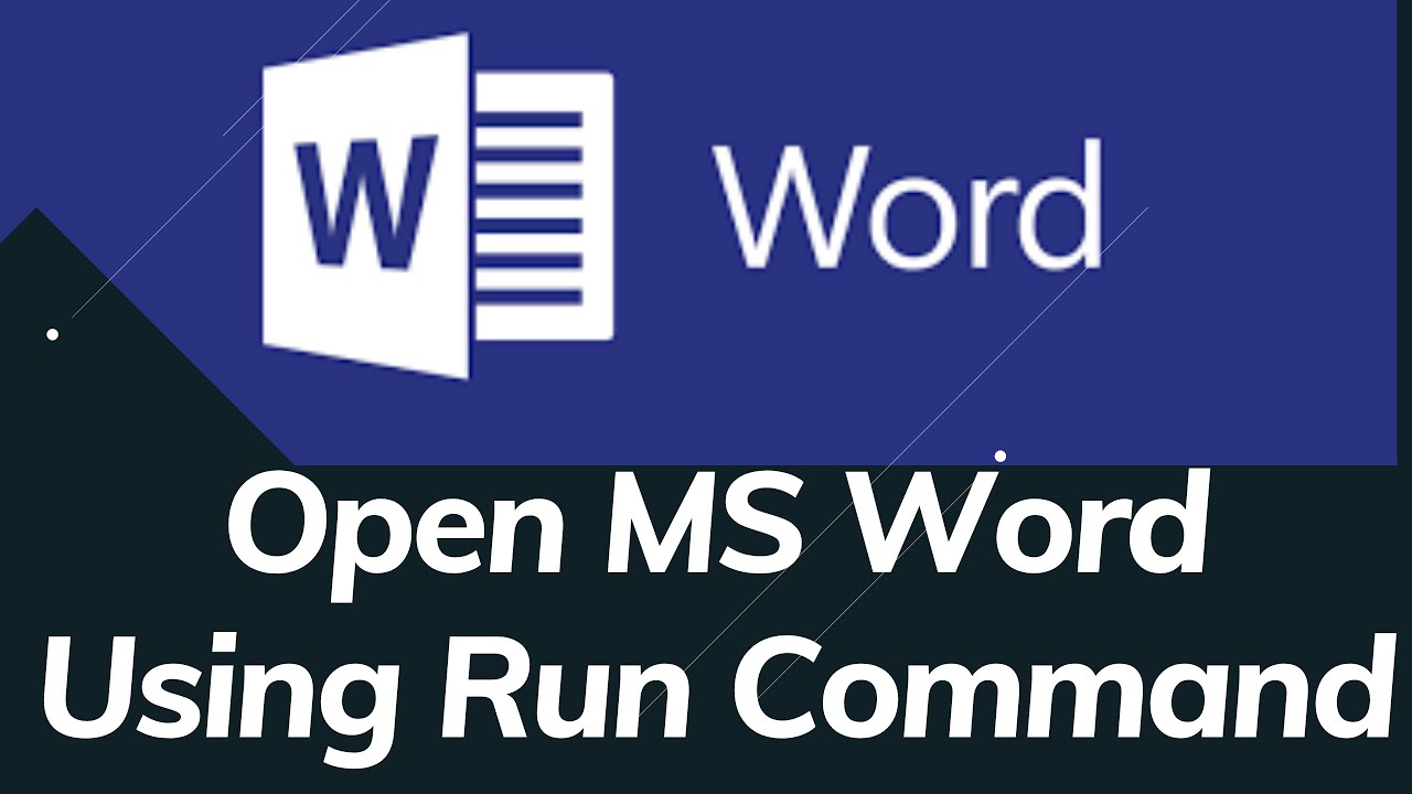 how to open ms word using run command