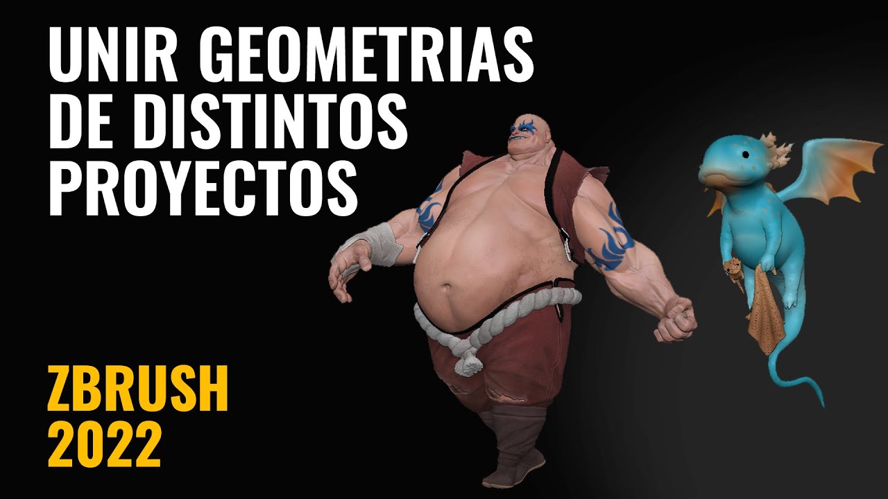 Unir geometrías de distintos proyectos - Zbrush en 5 min #134