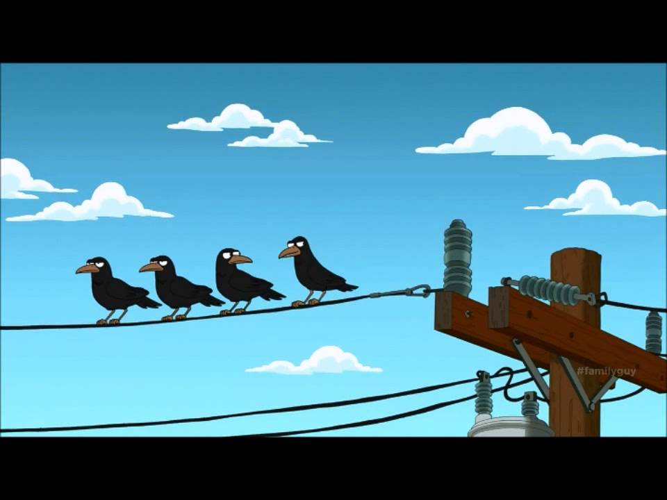 Cartoon Crow Electrocution