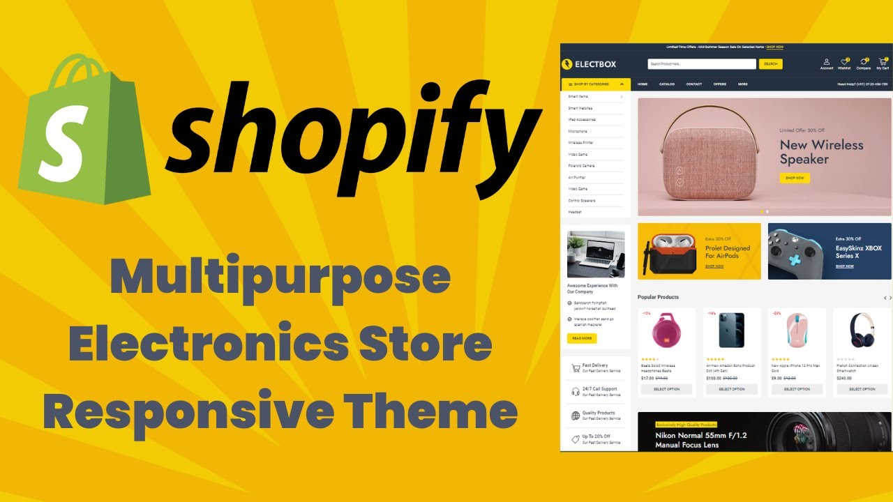 Multipurpose Electronics Store Shopify 2.0 Responsive Theme Demo #shopify #ecommerce