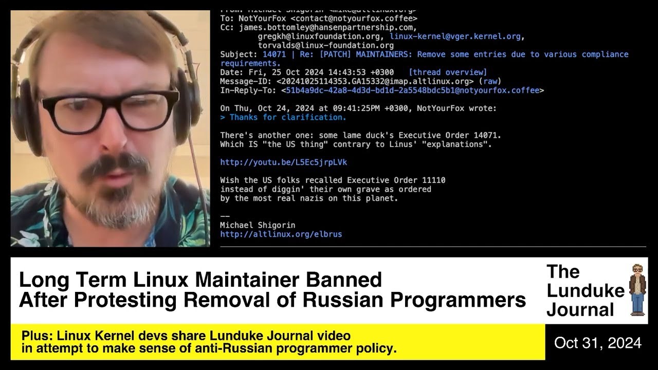 Долгосрочный разработчик Linux забанен после протеста против увольнения российских программистов