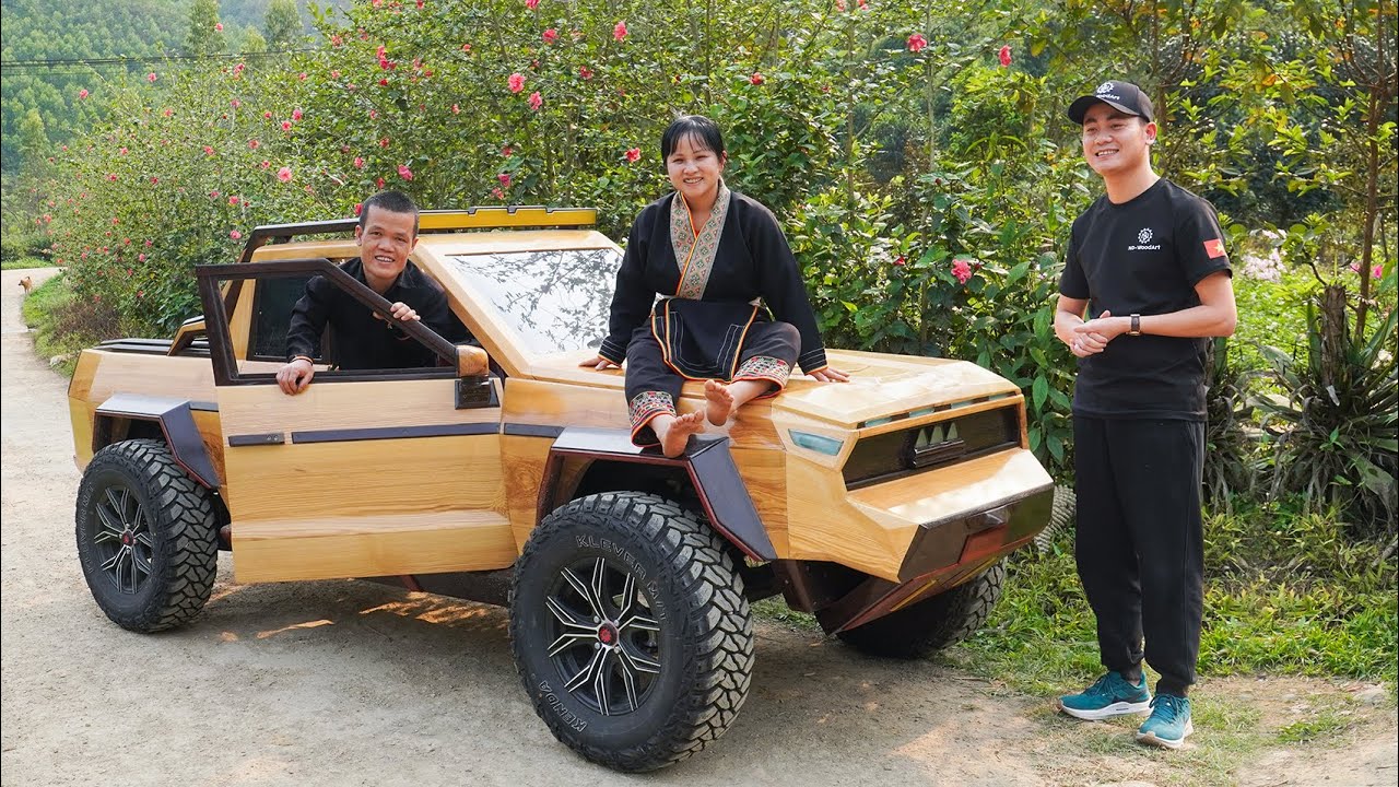 Dwarf Family received a car from ND - Woodworking Art | Wood Art Car | Miracle of life