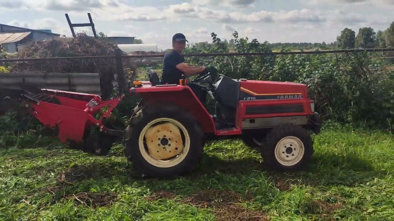 Картофелекопалка на японский минитрактор Yanmar. Вскопали огород за 30 минут