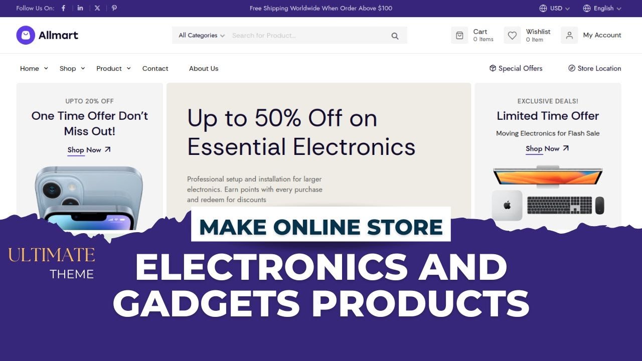 Build the ULTIMATE Electronics & Gadget Store with WordPress!  | Allmart: Electronics Store Theme