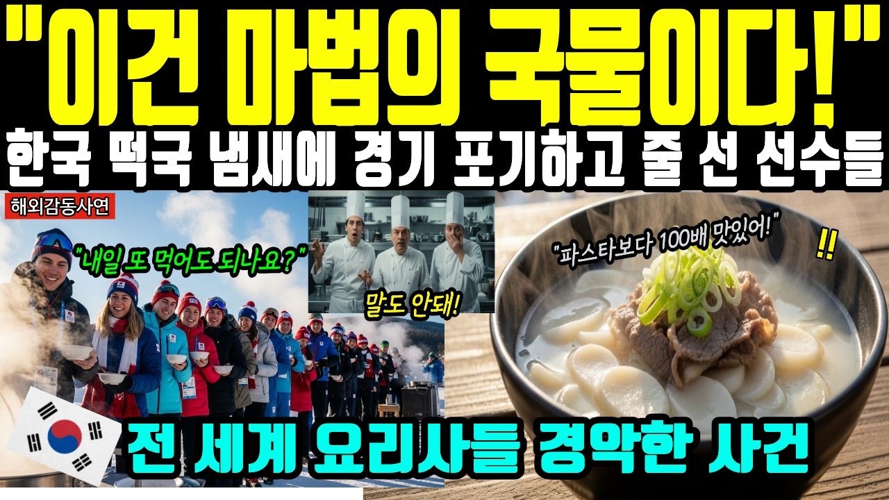 [해외감동사연] 밀라노 올림픽 한파… 한국 떡국에 줄 선 유럽 선수들 때문에 전 세계 요리사들이 경악한 이유!