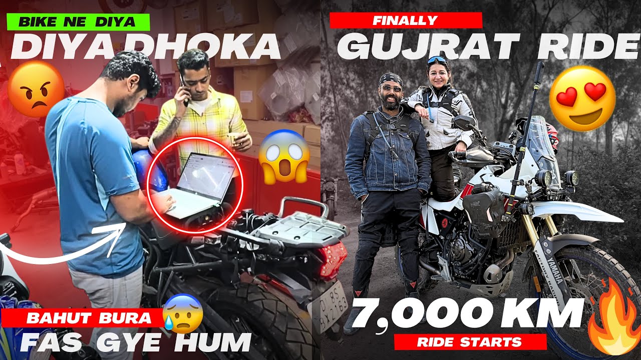 Finally 7000 Km ki Gujrat Ride shuru 😍 lkn ek Bike ne End moke par dhoka de diya 😣 Bure fass gye 😭