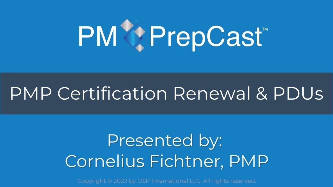 PMP Certification Renewal and PDUs