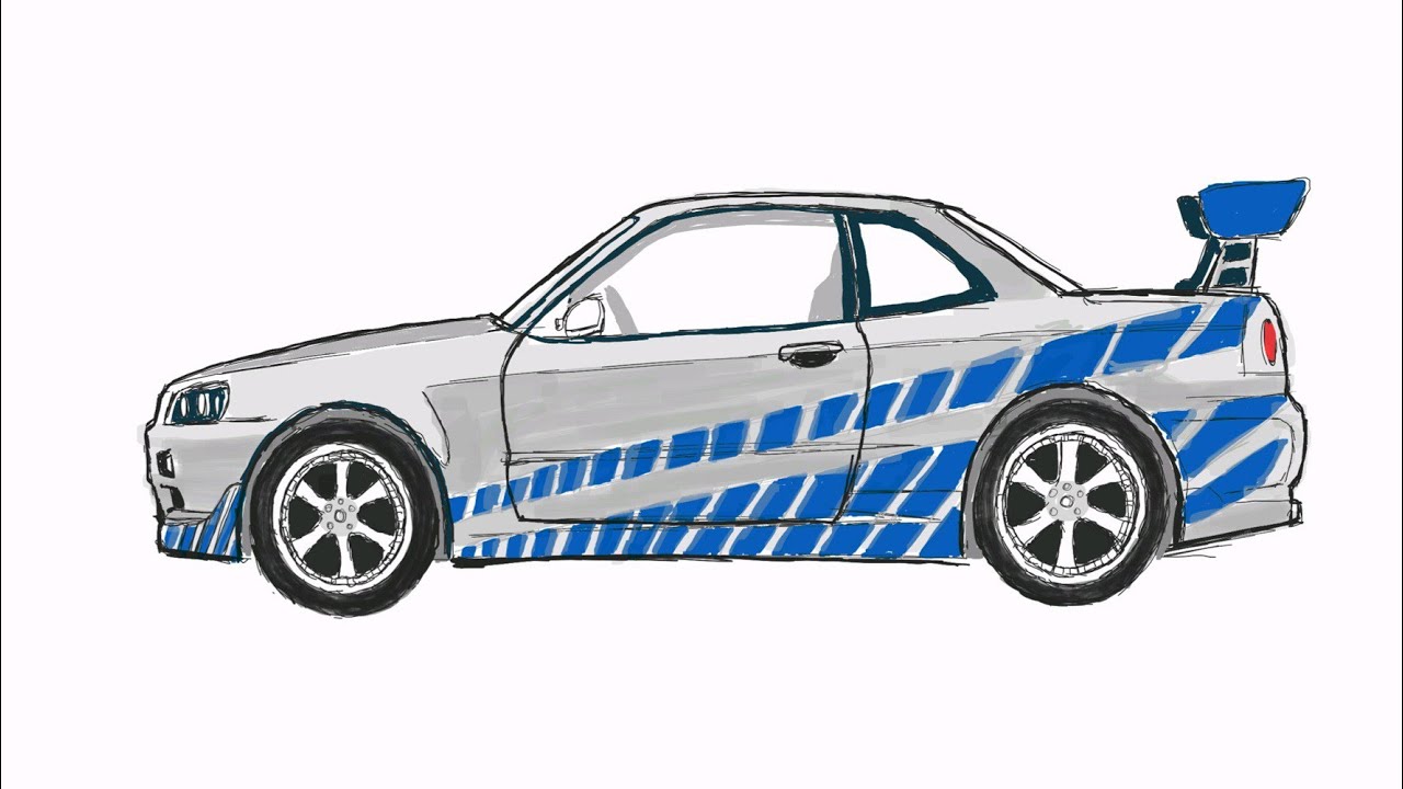 Automotive Sketch Nissan Skyline | Esboço automotivo Nissan Skyline