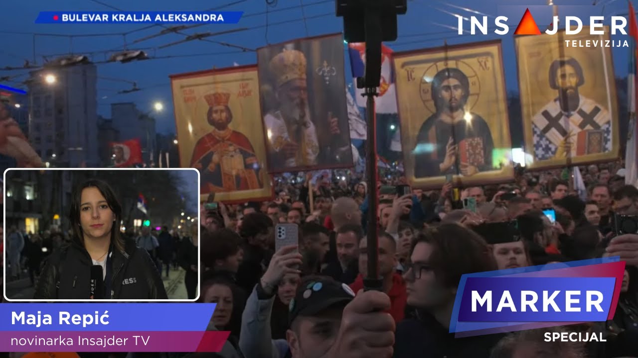 Demonstranti kod Tašmajdanskog parka, redari usmeravaju ka Slaviji