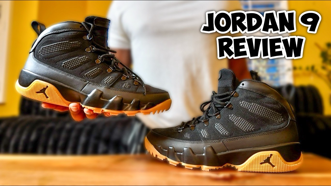 Распаковка и демонстрация моих кроссовок AIR JORDAN 9 RETRO BOOT NRG BLACK GUM.