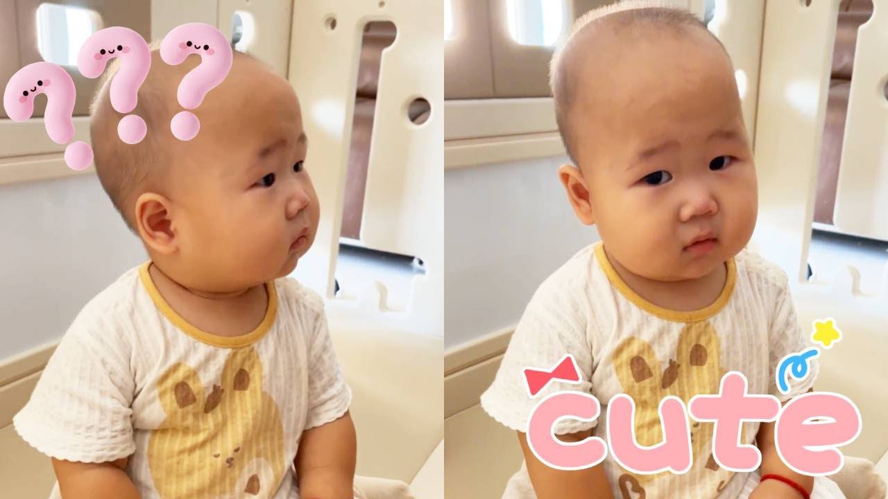 The baby being scolded looks so pitiful.#cutebaby#funny#twins