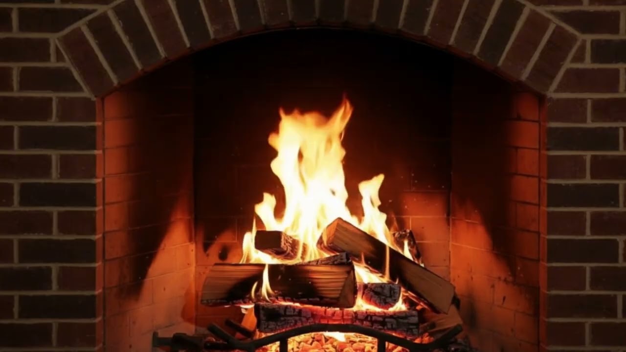 Warm Brick Fireplace 🔥 1 Hour Relaxing Fire Sounds (No Music)