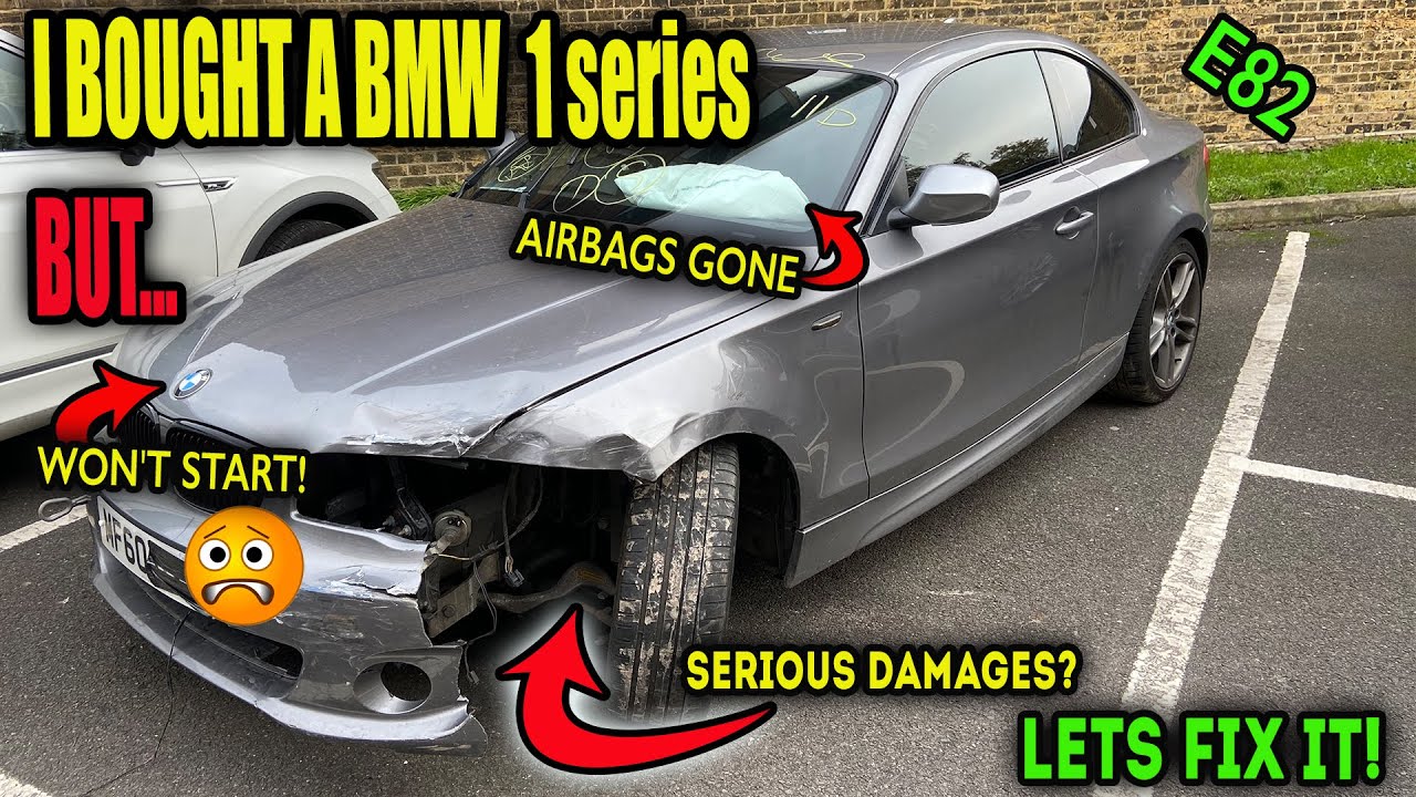 I BOUGHT A SUPER CHEAP SALVAGE CAT S BMW E82 1 SERIES COUPE FROM COPART UK- PART 1 (CAR WALK AROUND)