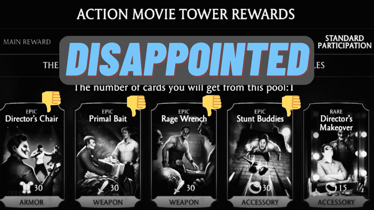 First look at Action Movie Tower Equipment! Very disappointing! MK Mobile