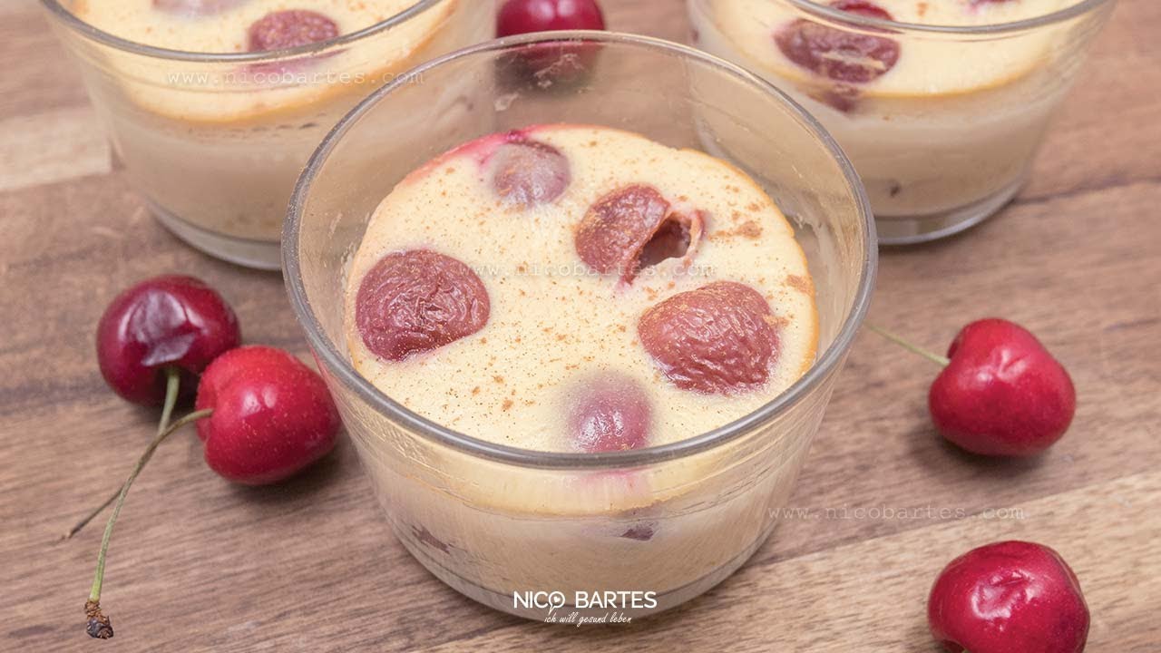 Low-Carb Quarkauflauf mit Kirschen