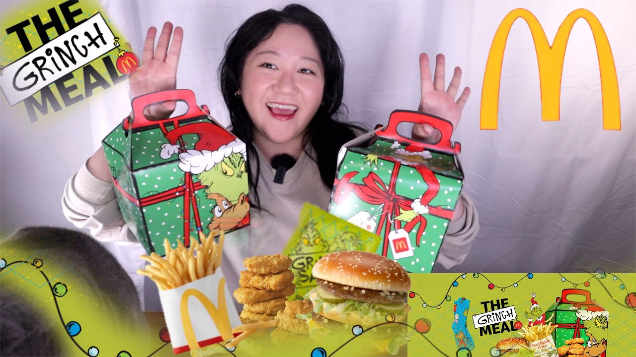 McDonald's 'The Grinch Meal' Mukbang (with Socks)