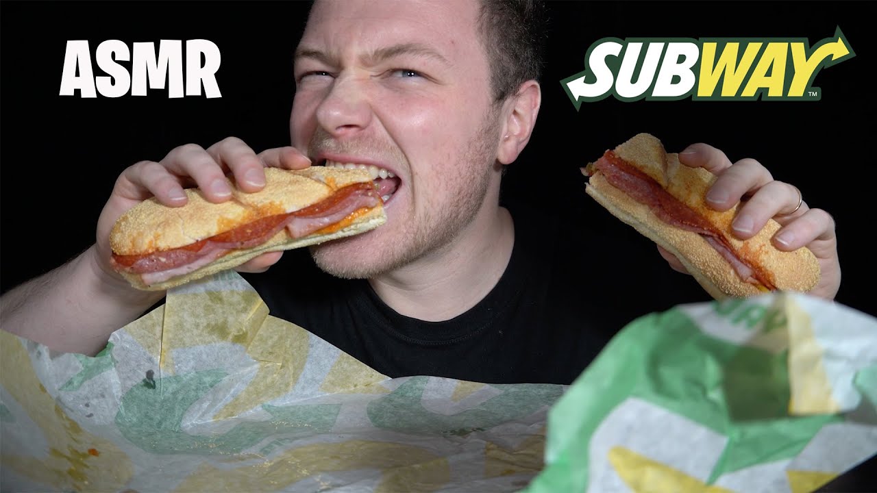 ASMR: EATING SUBWAY FOOTLONG - NO TALKING - MUKBANG