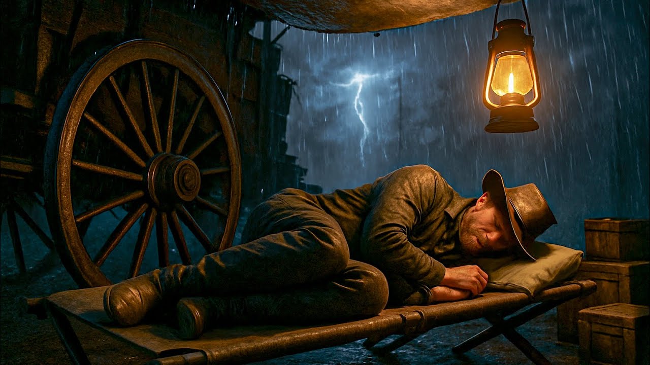 Cozy Thunderstorm Night in Arthur’s Camp Wagon Tent | RDR2 ASMR