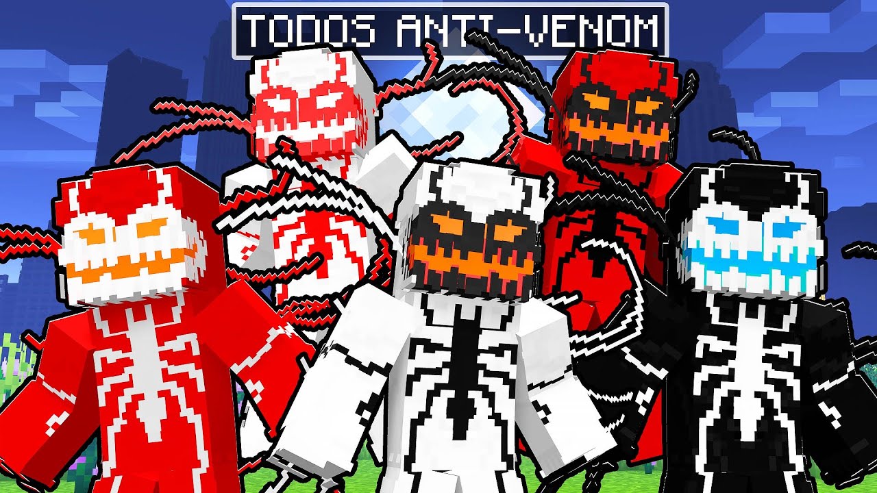 VIREI TODOS os ANTI-VENOM no Minecraft! (Anti-Toxina, Anti-Carnage)