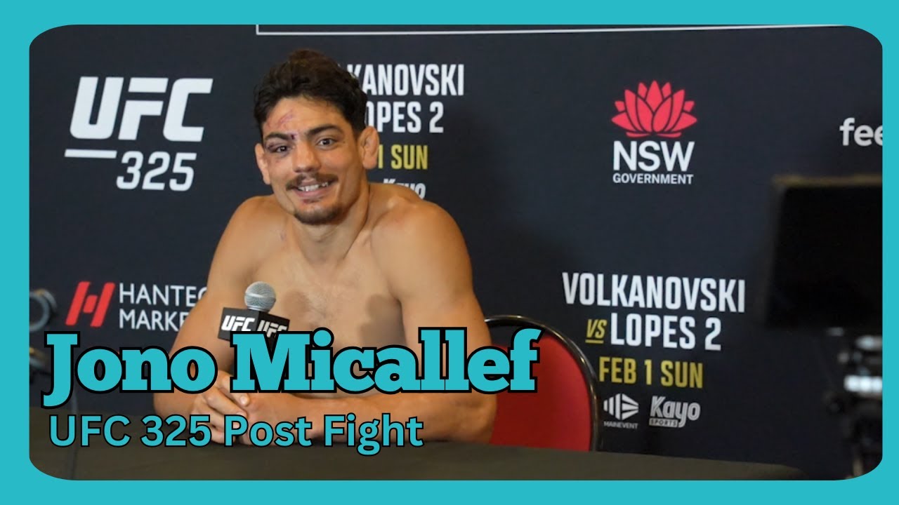 Jono Micallef UFC 325 post fight press conference