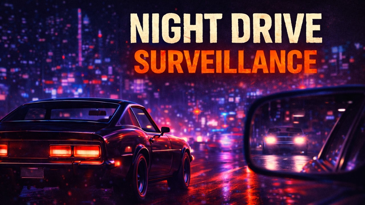 Night Drive Surveillance | Cinematic Late Night Synthwave Groove