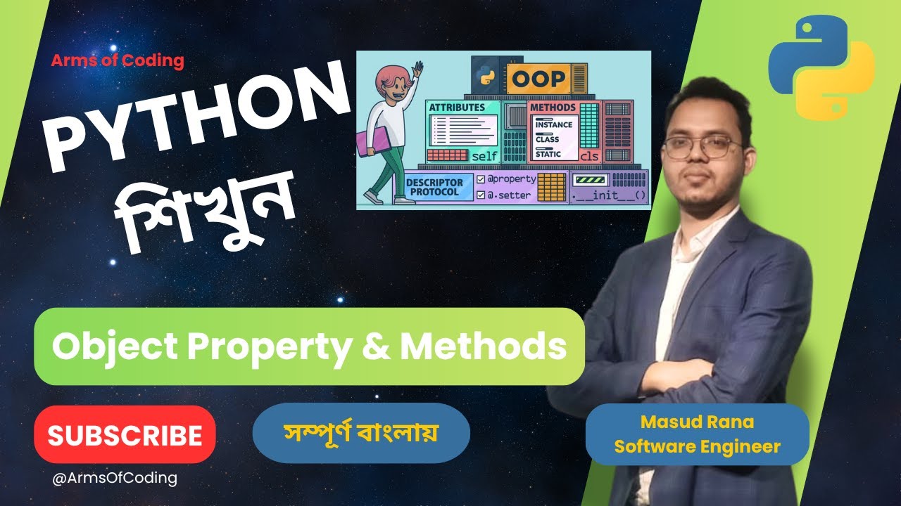 Object Property & Methods | OOP | Lesson 64 | Python Bangla Full Course | Python Bangla Tutorial 💡🧠✨