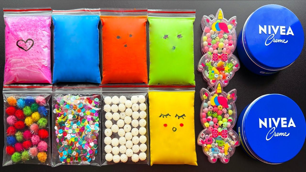 Relaxing and Calming Slime Making with Bags and Beads