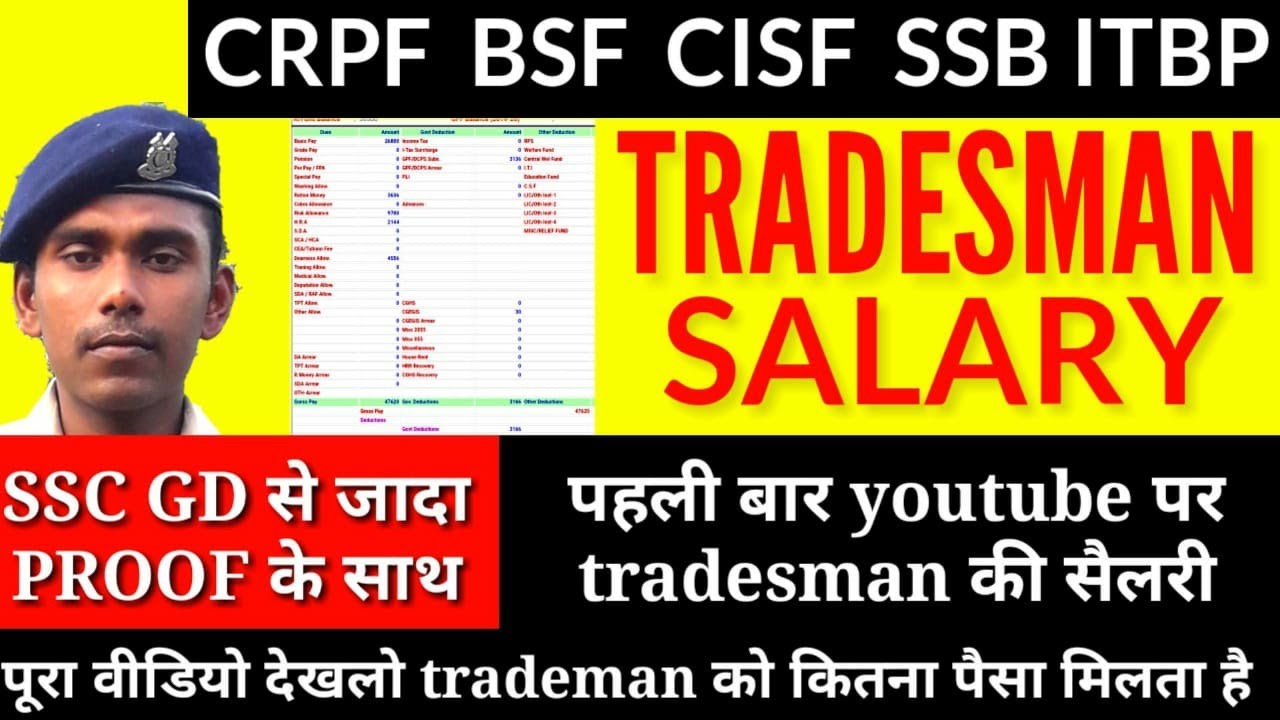 Crpf,bsf,cisf,ssb,itbp tradesman salary कितना मिलता है💸💸