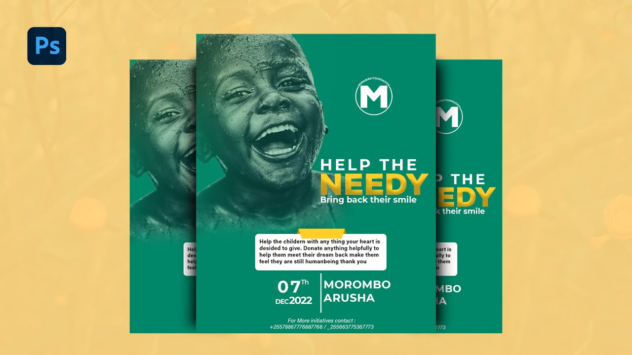 Photoshop tutorial | Jinsi ya kudesign charity poster kwa kutumia adobe photoshop.