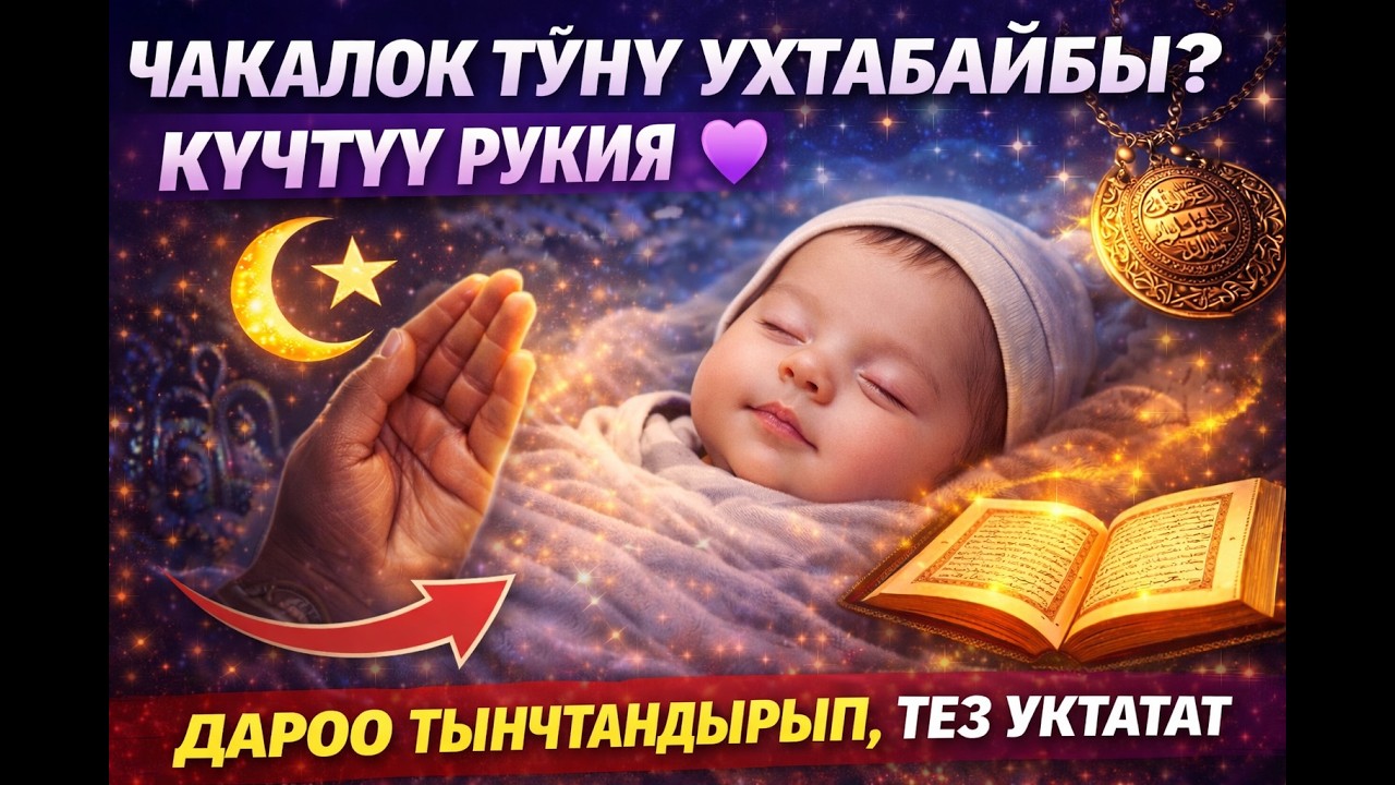 ЧАКАЛОК ТҮНҮ УХТАБАЙБЫ? 💜 КҮЧТҮҮ РУКИЯ ДАРОО ТЫНЧТАНДЫРЫП, ТЕЗ УКТАТАТ