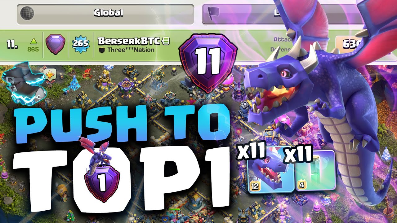 I am RANK 11 Global With This RC Charge Dragon Attack Strategy TH17 | Clash of Clans