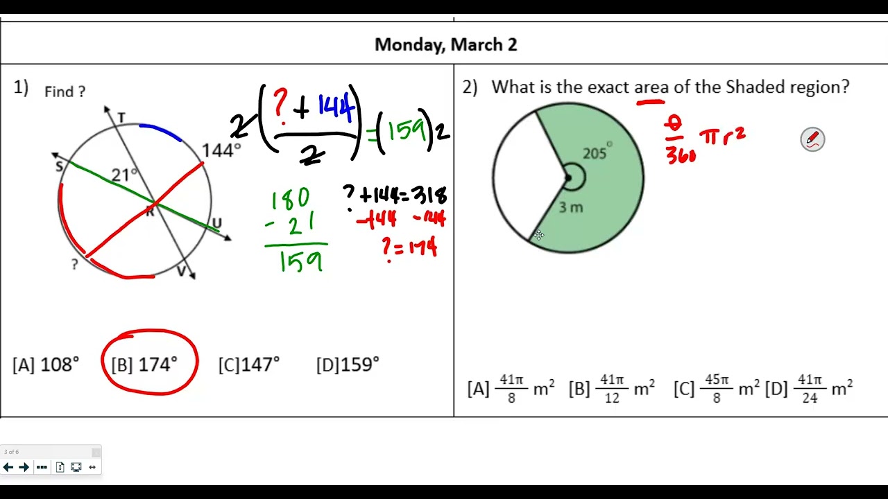 Geometry S2 Quiz 6 Review Warmup