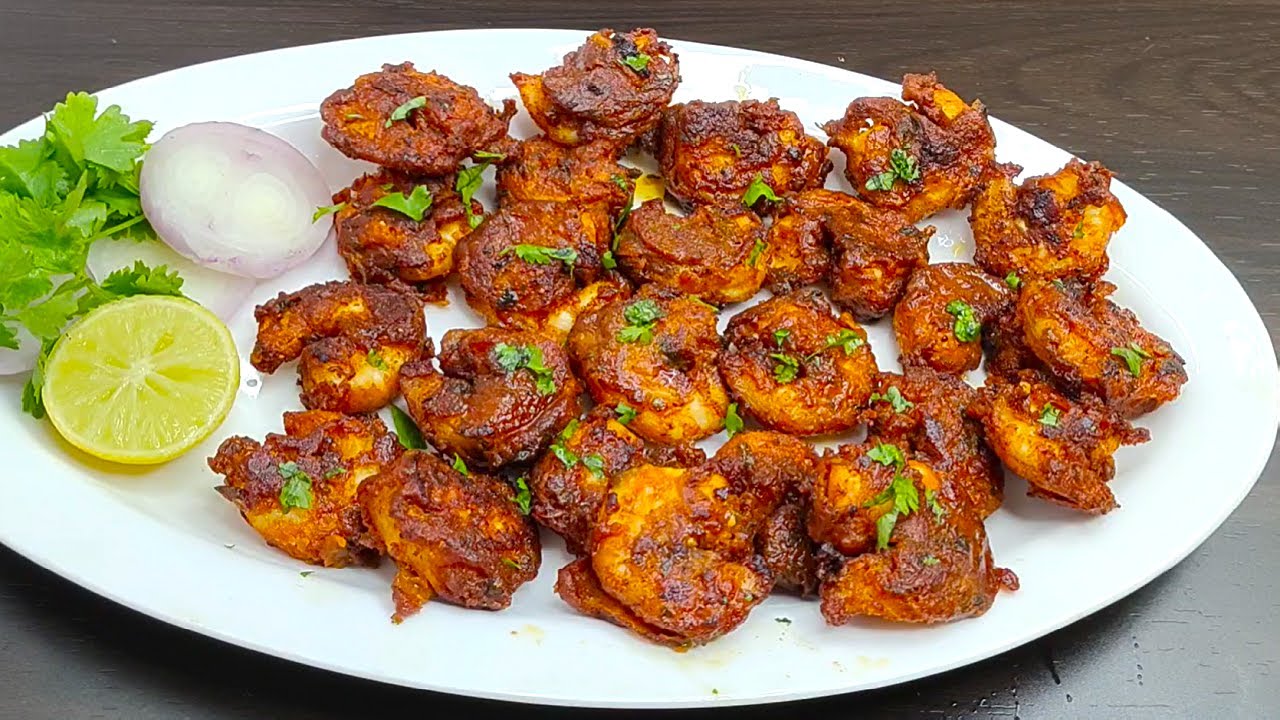 Masala Prawns Fry | Quick Prawns Starter Recipe | Crispy Prawns Fry Recipe