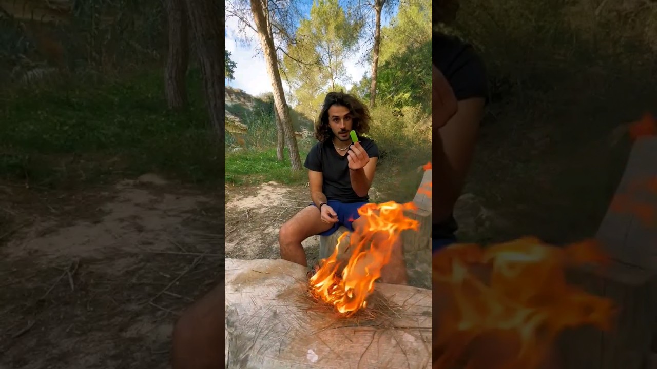 Faire un feu avec un briquet cass&eacute; ?! 🔥🤯