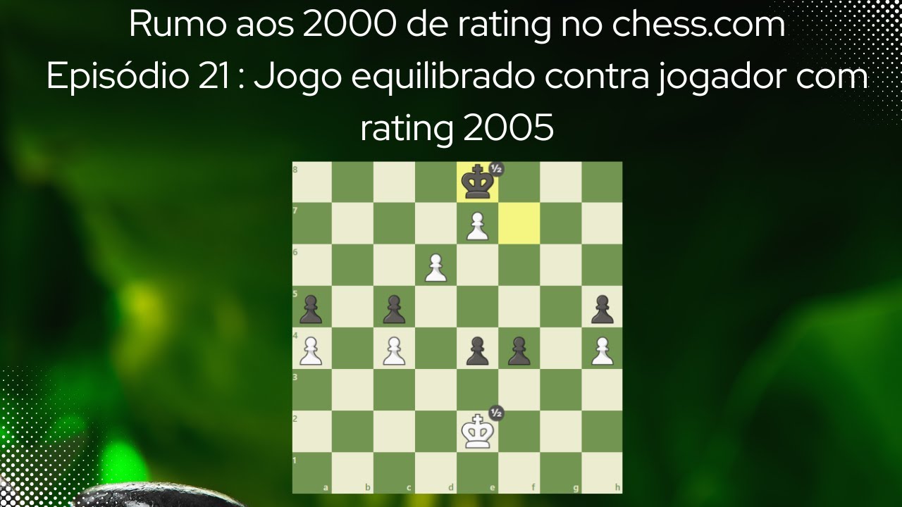 Jogo equilibrado contra jogador com rating 2005