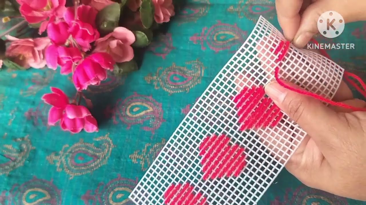 VELENTINE SPECIAL BEAUTIFUL AND SIMPLE PLASTIC CANVAS DESIGN IDEAS FOR BEGINNERS ll Woolen Craft #45