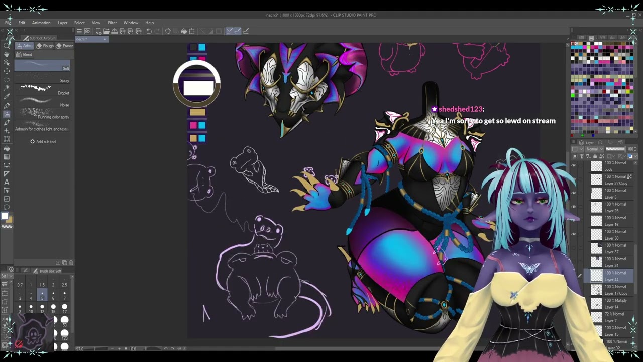 (Art) DRAWING Valkyr Heirloom! (part 6) we chilling singing and drawing/chill vibes