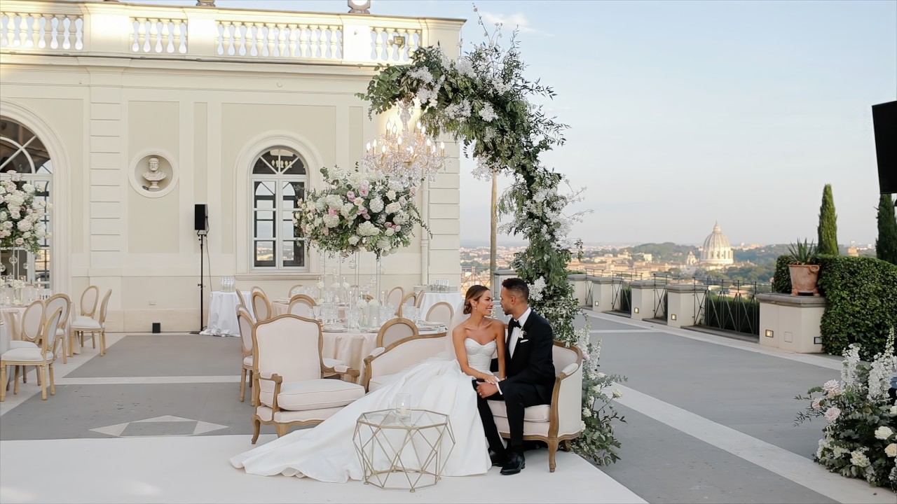 Unimaginable grand Wedding in Rome at the villa Miani. Wedding dress by Milla Nova and Berta